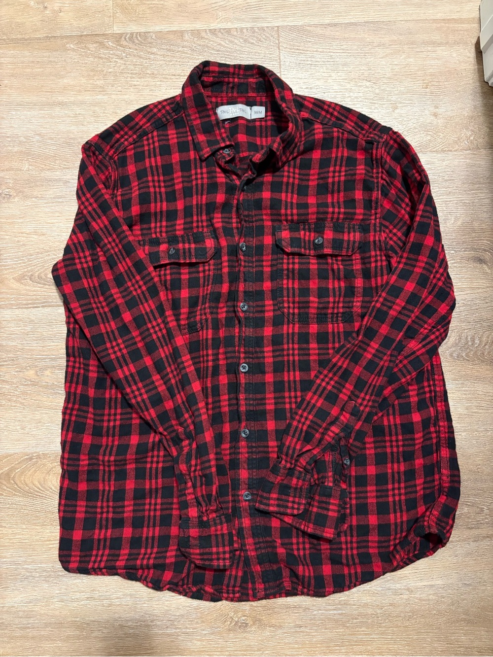 T•N•L Mode Classic Red & Black Buffalo/Tartan Plaid Flannel